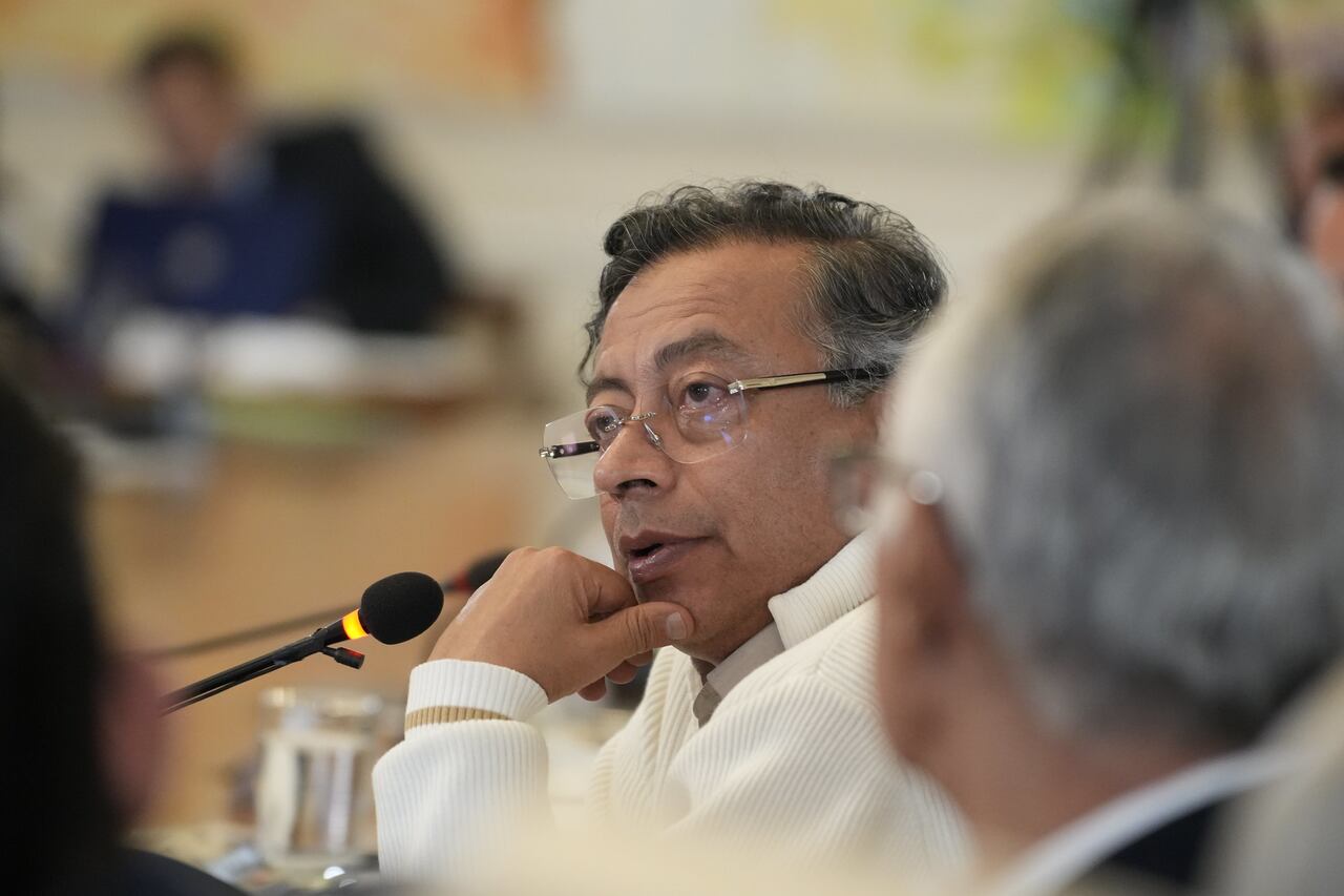 El presidente, Gustavo Petro, en el consejo de ministros del 27 de mayo de 2025, en la Casa de Nariño (Bogotá)