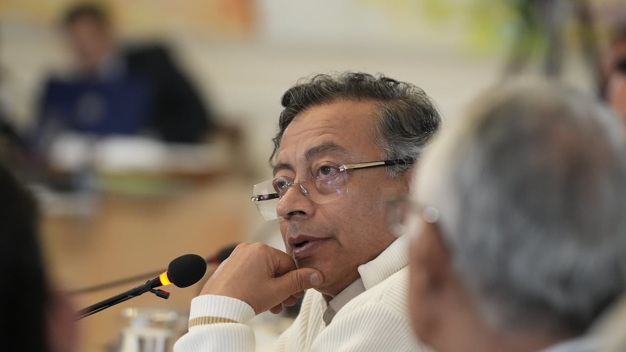El presidente, Gustavo Petro, en el consejo de ministros del 27 de mayo de 2025, en la Casa de Nariño (Bogotá)