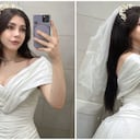 La mujer compartió hasta la torta que compró con motivo del matrimonio con ella misma.