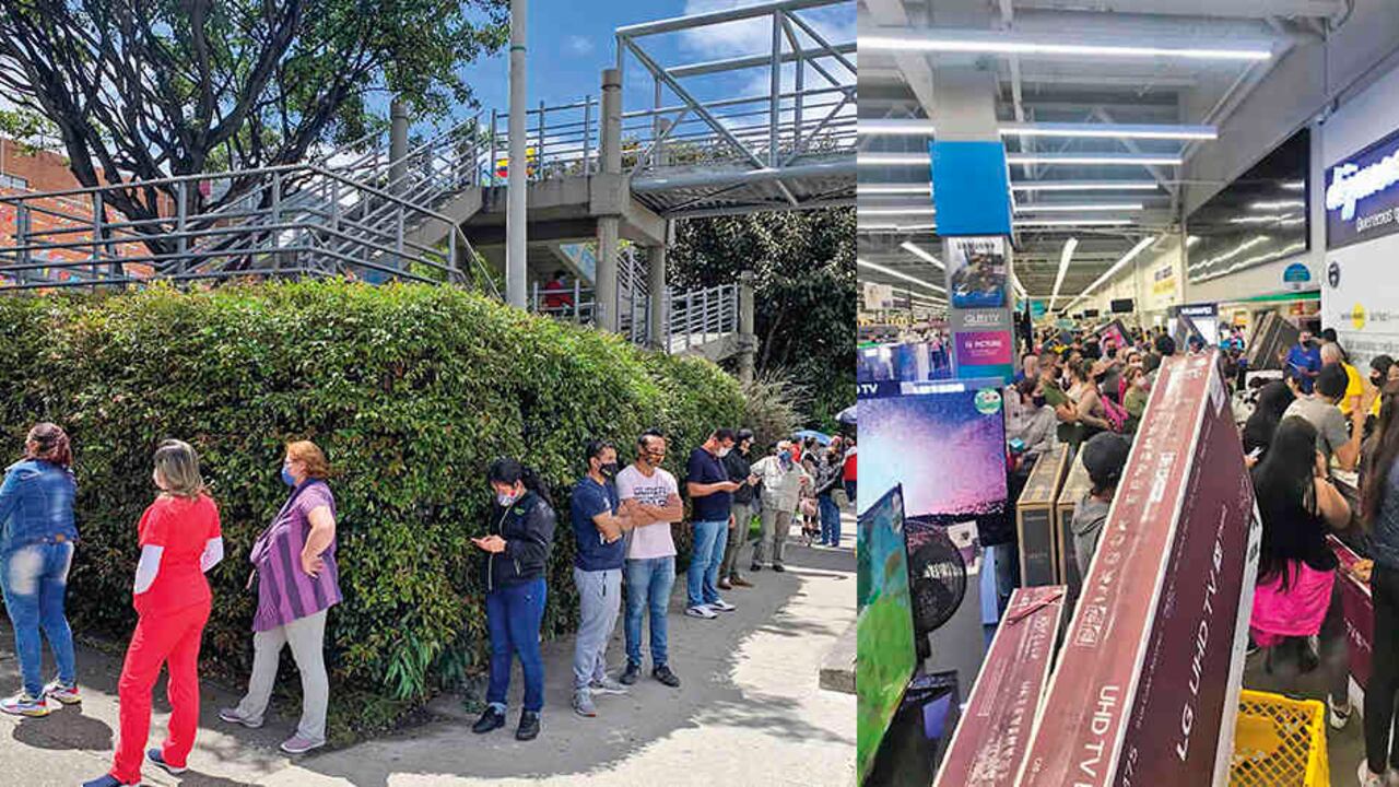 Algunos almacenes de electrodomésticos registraron aglomeraciones. Pero la mayoría de los centros comerciales y grandes superficies mantuvieron las medidas de prevención.