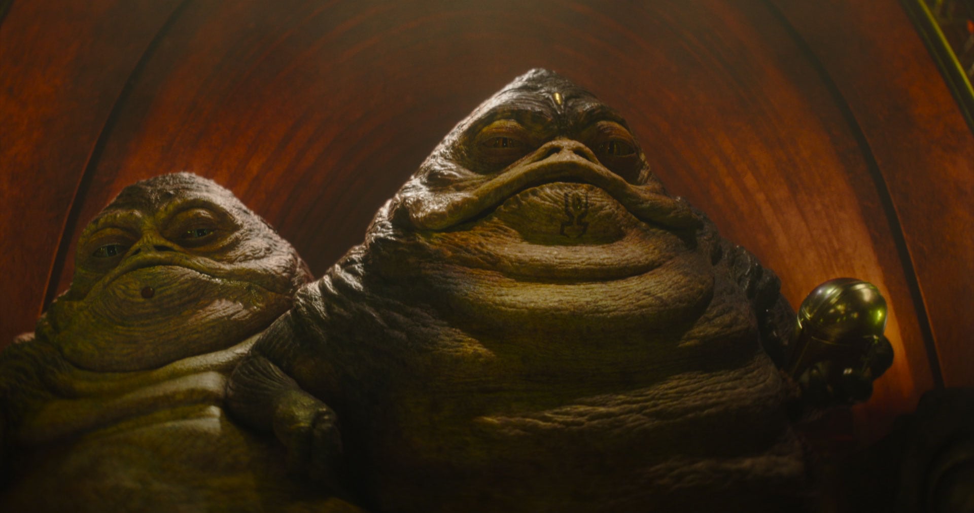 Hermana y hermano Hutt en THE MANDALORIAN y GROGU de Lucasfilm. Foto cortesía de Lucasfilm. © 2026 Lucasfilm Ltd™. Todos los derechos reservados.