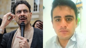 De izquierda a derecha: Iván Cepeda y Mateo Pérez.