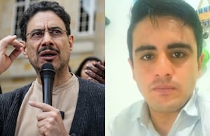 De izquierda a derecha: Iván Cepeda y Mateo Pérez.