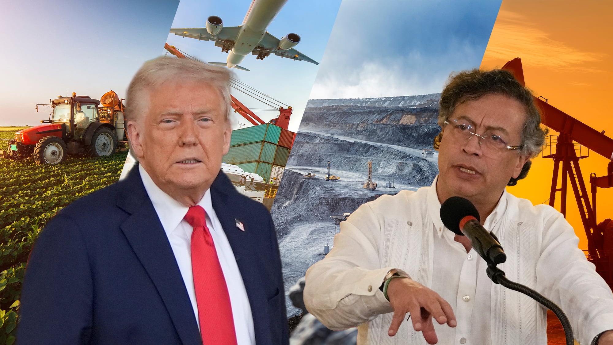minería, petroleo, comercio agricultura Doland Trump Gustavo Petro