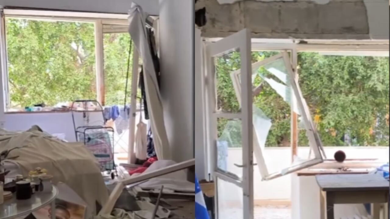 Así quedó el apartamento del colombiano tras el bombardeo.
