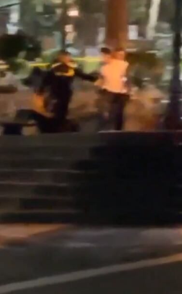 La Policía intervino e impidió que la pareja siguiera con el bochornoso acto.