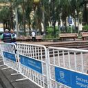 El espacio fue demarcado para facilitar la realización de las obras.