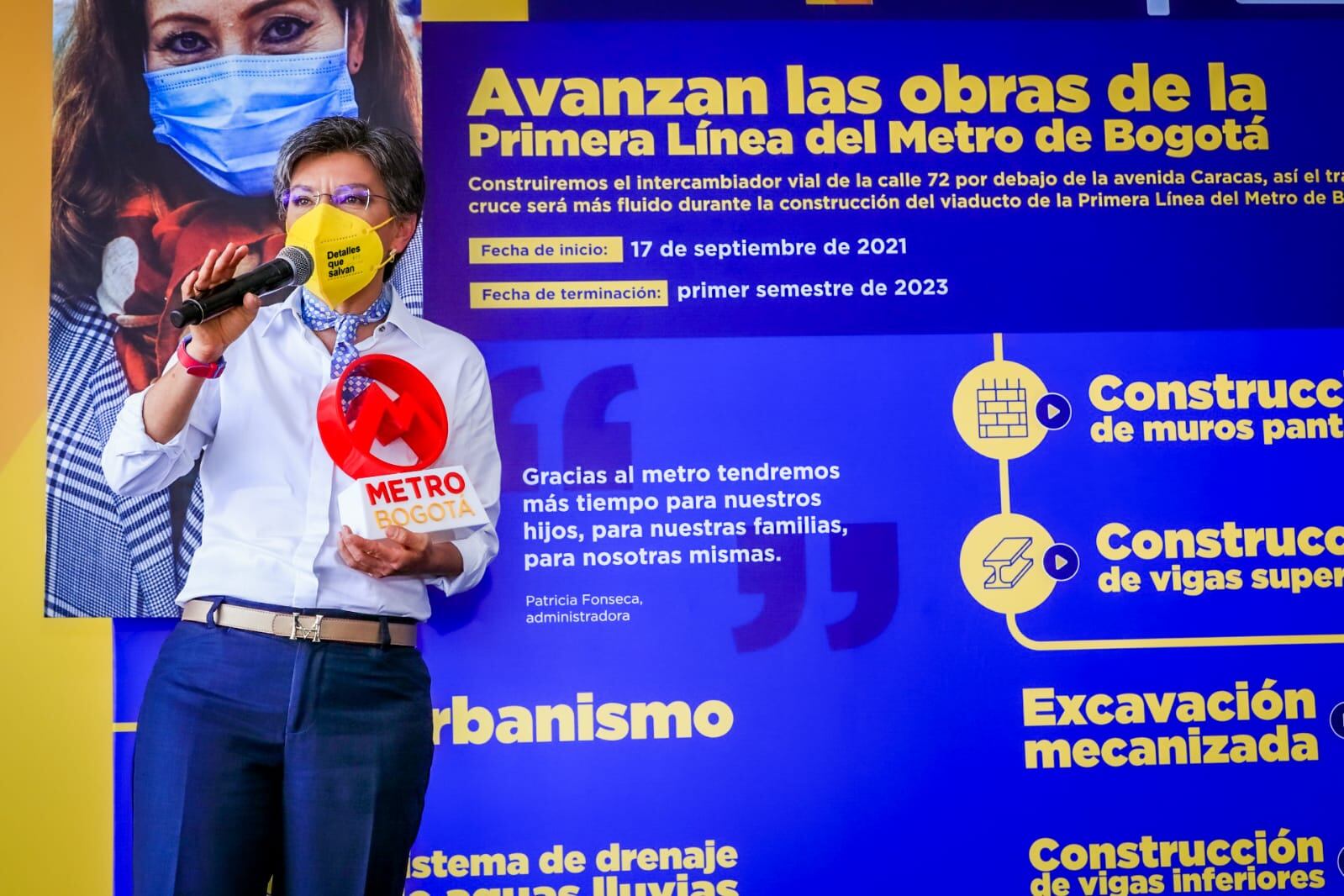 Claudia López anuncia el inicio del intercambiador vial de la calle 72 en Bogotá.