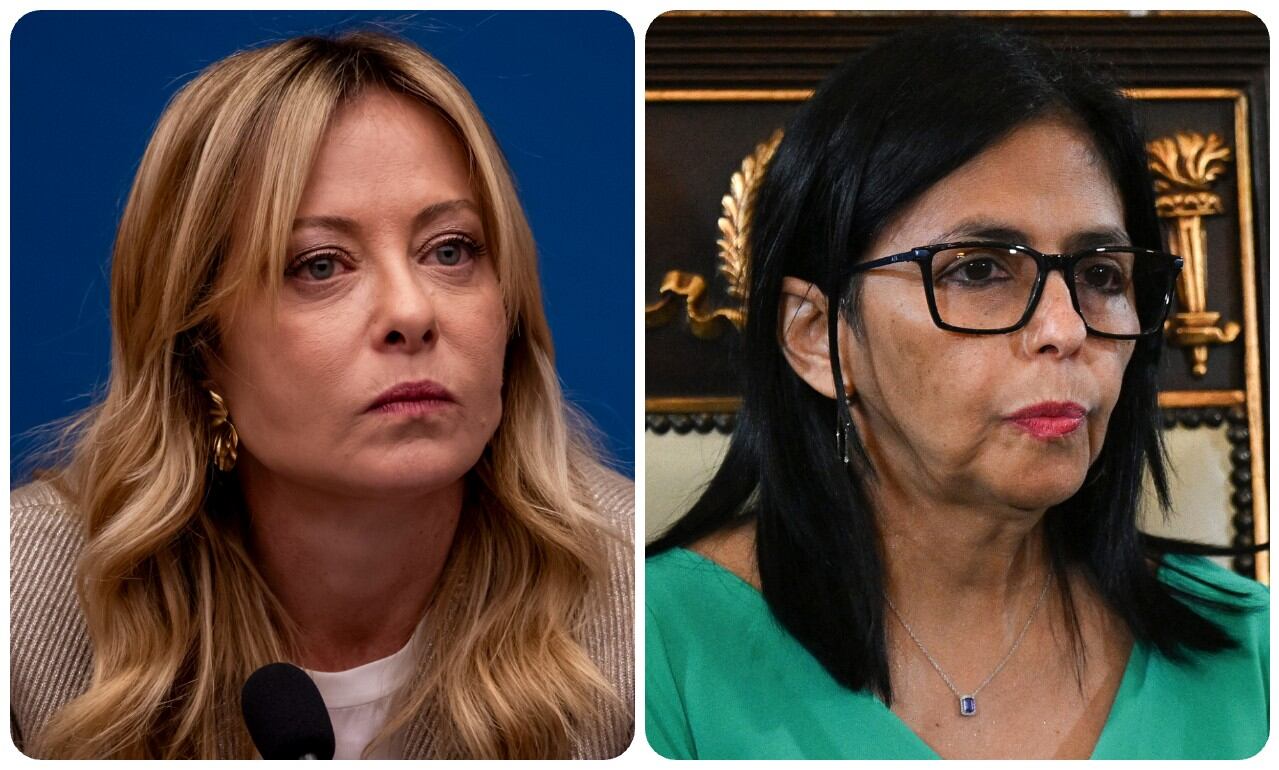 Giorgia Meloni y Delcy Rodríguez