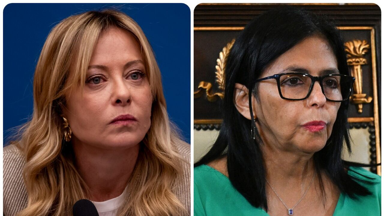 Giorgia Meloni y Delcy Rodríguez