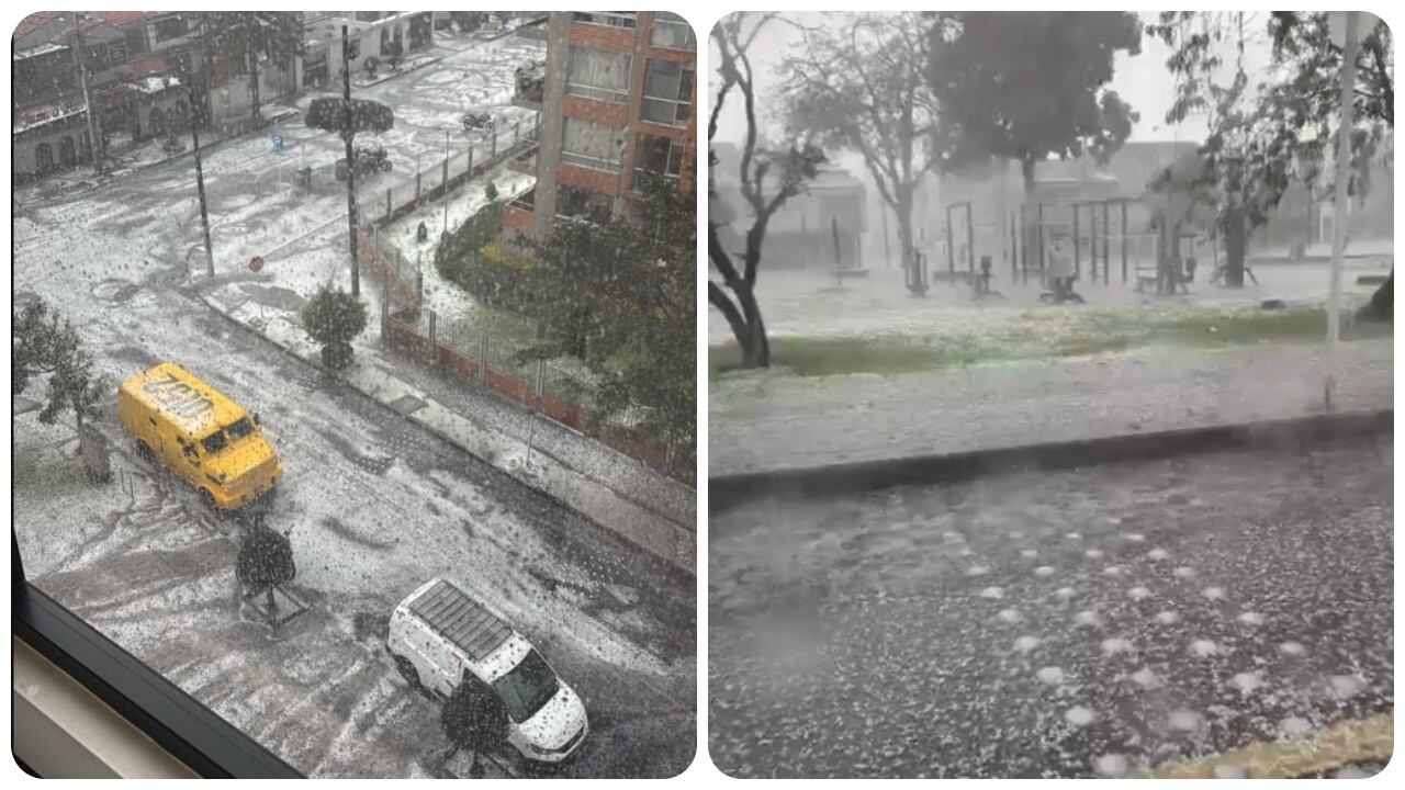 Conductores en Bogotá deben extremar las precauciones cuando la caída de granizo afecta las condiciones de las vías.