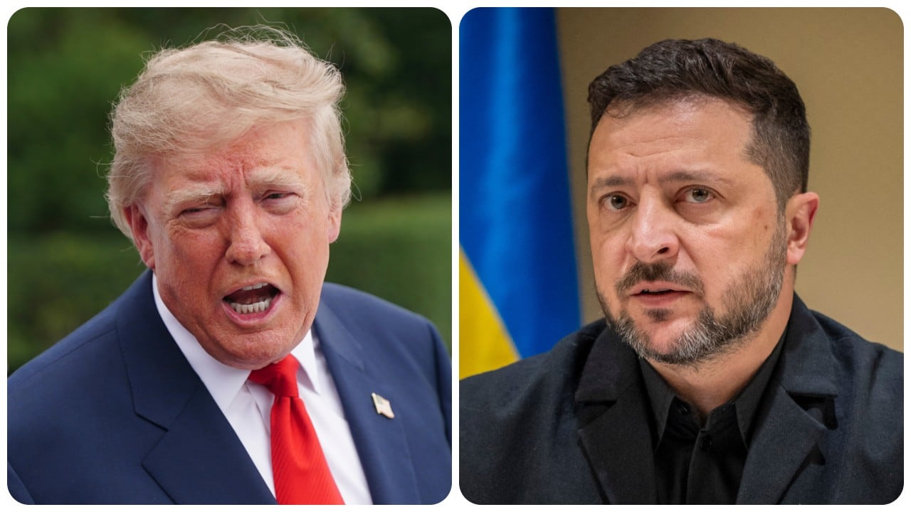 El presidente de Estados Unidos, Donald Trump, y su homólogo de Ucrania, Volodimir Zelenski.
