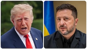 El presidente de Estados Unidos, Donald Trump, y su homólogo de Ucrania, Volodimir Zelenski.