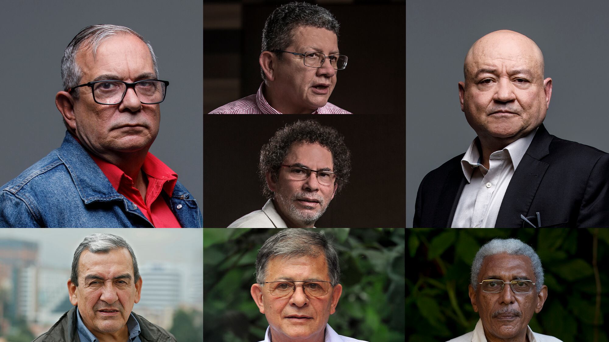 Ricardo Tellez (Rodrigo Granda), Joaquin Gomez., Mauricio Jaramillo, Felix Antonio Muñoz Lascarro, Alias Pastor Alape, Jorge Torres Victoria, Alias Pablo Catatumbo. Rodrigo  Londoño. , Carlos Antonio Lozada.