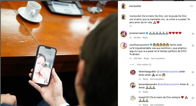 Mensaje de Carolina Cruz en apoyo a María Claudia Tarazona, esposa de Miguel Uribe Turbay