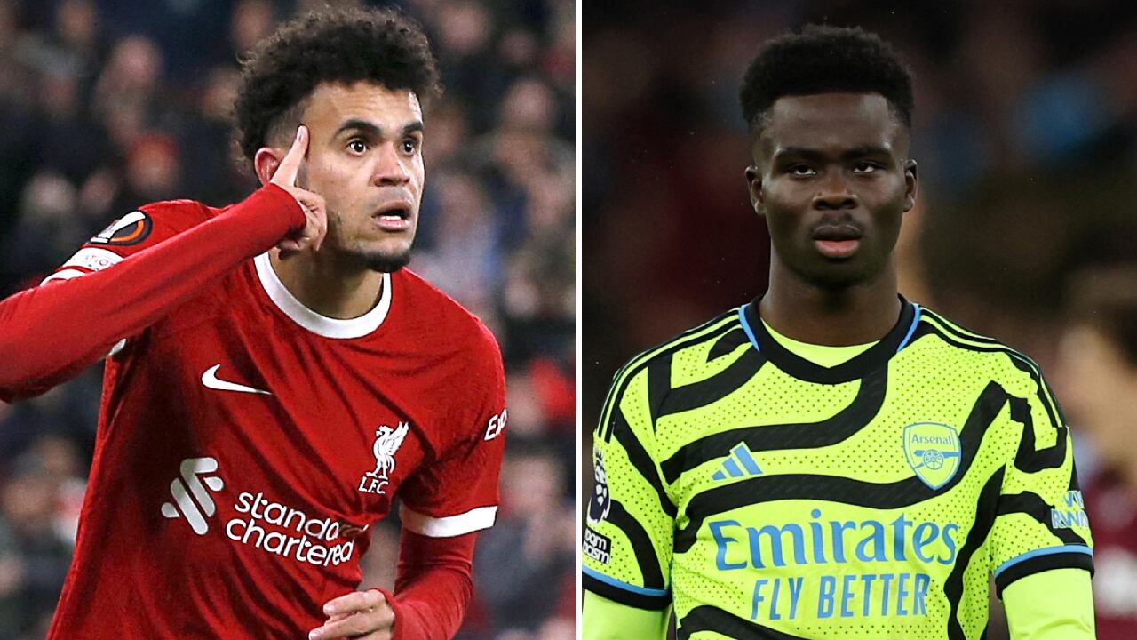 Luis Díaz y Bukayo Saka, del Liverpool y Arsenal, respectivamente.