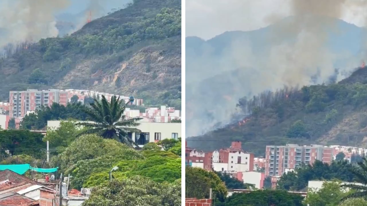 Incendio en Cerro de La Bandera Cali / Montaje SEMANA