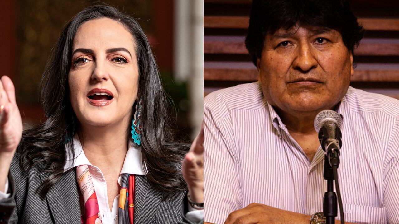La senadora María Fernanda Cabal y el expresidente boliviano Evo Morales.