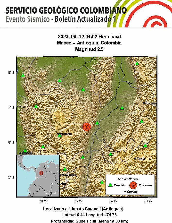El SGC registró un nuevo temblor en las últimas horas.