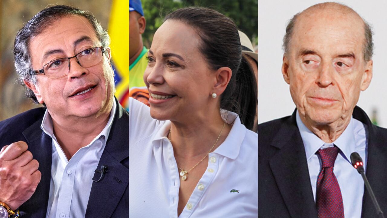 Gustavo Petro, María Corina Machado y Álvaro Leyva.