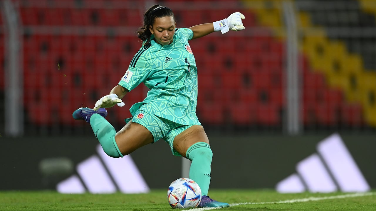 GOA, INDIA - OCTOBER 18: Luisa Fernanda Agudelo Morelo of Colombia in action during the FIFA U-17 Women's World Cup 2022 Group C, match between Colombia and Mexico at Pandit Jawaharlal Nehru Stadium on October 18, 2022 in Goa, India. (Photo by Masashi Hara - FIFA/FIFA via Getty Images)