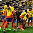 Colombia celebrando uno de los tantos que le anotó a Paraguay en la primera fecha del grupo D por la Copa América 2024.