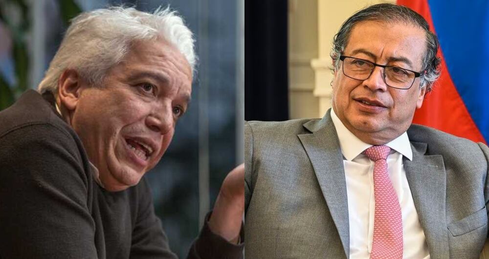 De izquierda a derecha: el excongresista Carlos Alonso Lucio y el presidente Gustavo Petro.