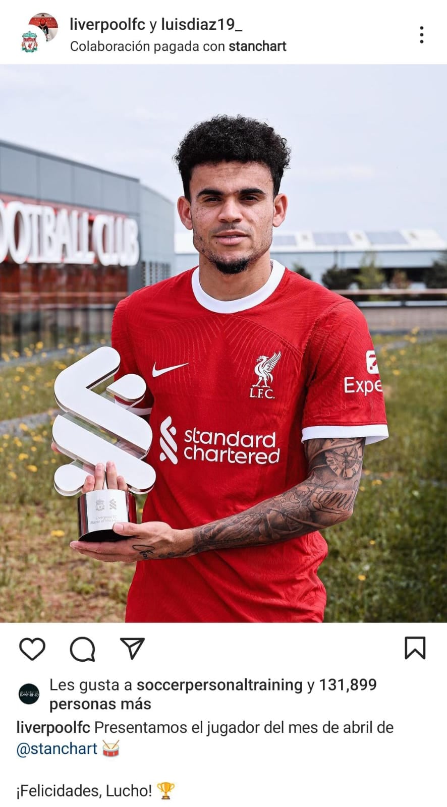 Este fue el premio que recibió Luis Díaz.