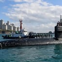 En la imagen, el submarino de ataque estadounidense USS Key West en la costa de Busán, Corea del Sur.