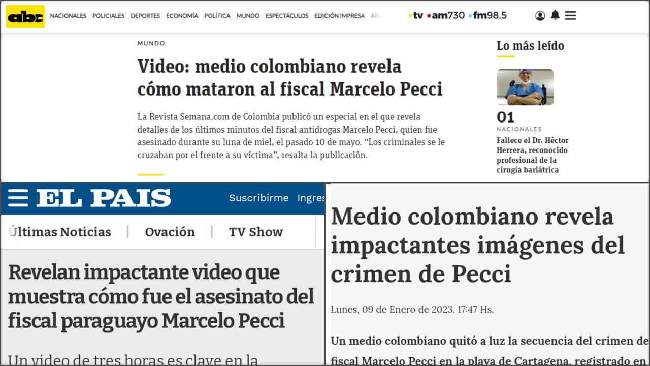 Medios de comunicación de Paraguay se mostraron impactados por las imágenes reveladas por SEMANA frente al asesinato de Marcelo Pecci