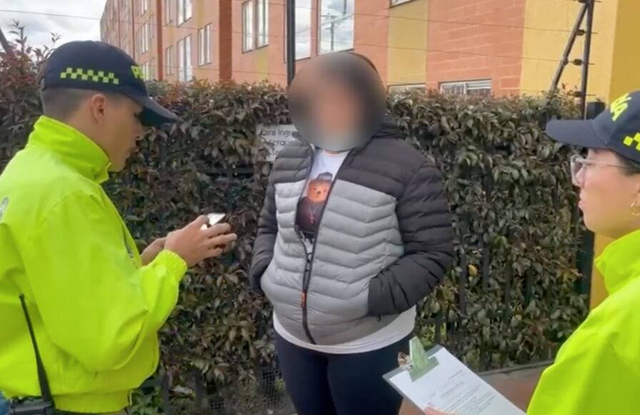 Profesora capturada en Bogotá.