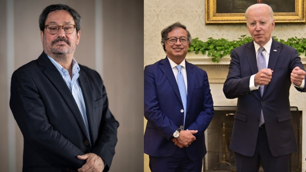 Francisco Santos y los presidentes Gustavo Petro y Joe Biden