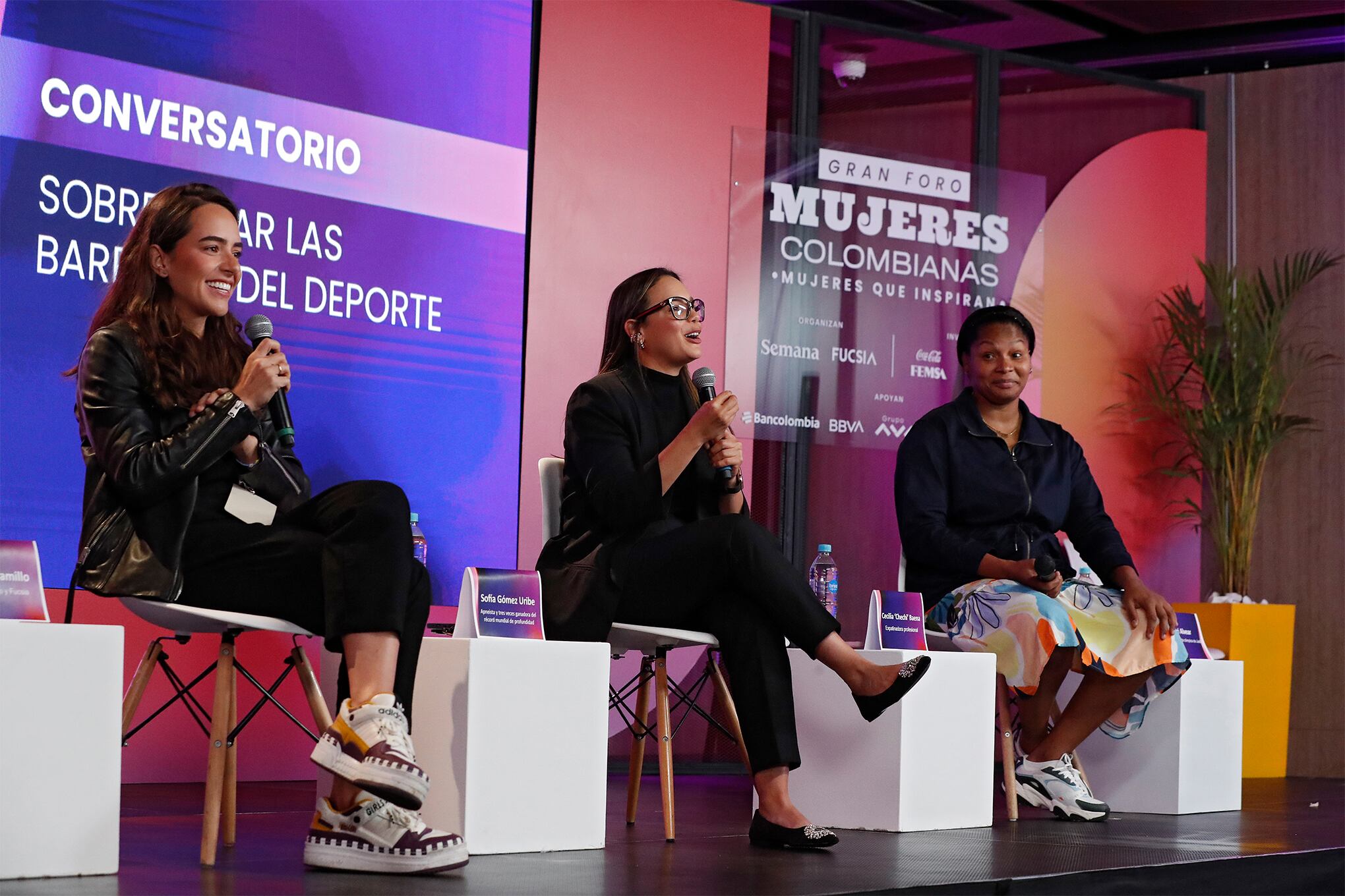 Sofía Gómez Uribe, apneista y tres veces ganadora del récord mundial de profundidad; Cecilia ‘Chechi’ Baena, expatinadora profesional; y Yuri Alvear, doble medallista olímpica de Judo.