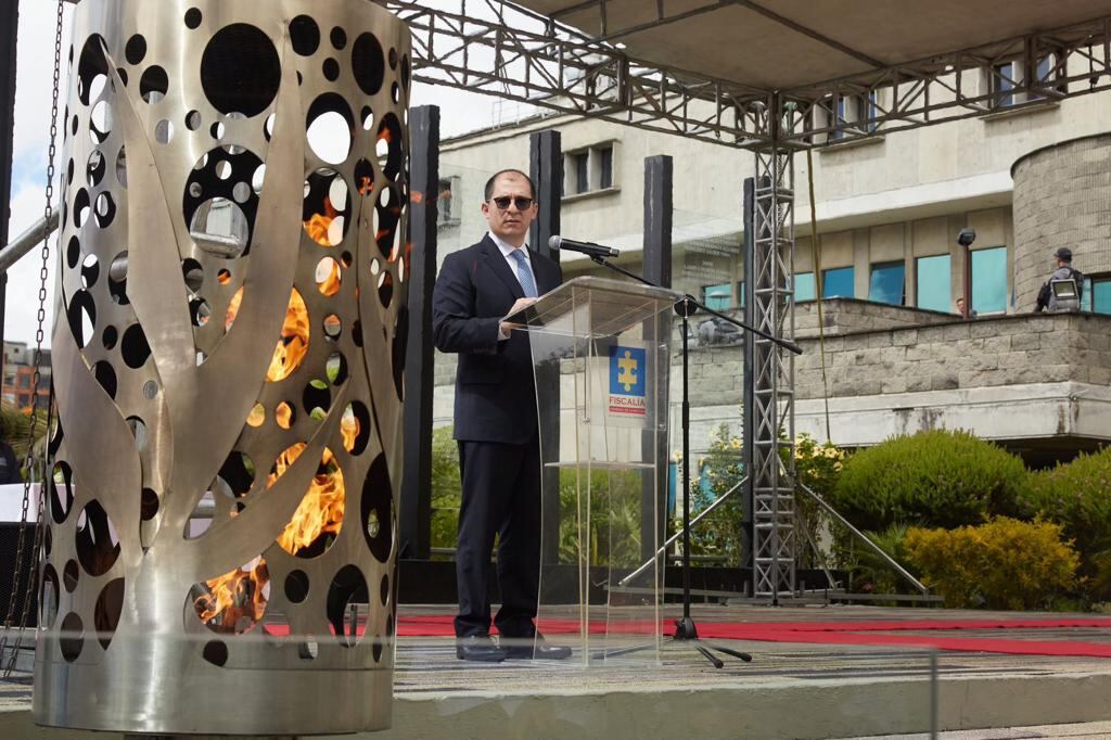 El fiscal Francisco Barbosa, en el día del investigador del CTI