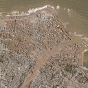 Esta imagen de satélite de Planet Labs PBC muestra inundaciones en Derna, Libia, el martes 12 de septiembre de 2023. (Planet Labs PBC via AP) (Planet Labs PBC via AP)