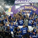 Millonarios celebrando la obtención de su estrella 16