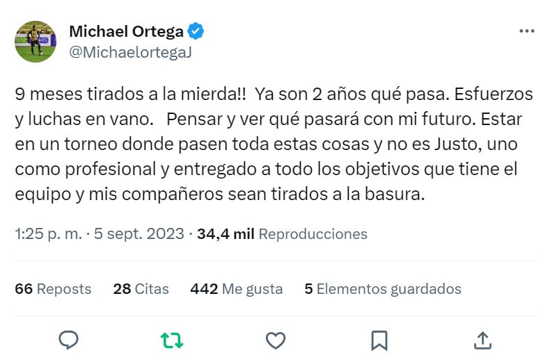 Reacción de Michael Ortega tras la anulación de Liga en Bolivia