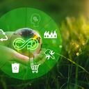 Eliminar los desechos y la contaminación. Concepto de economía circular. Compartir, reutilizar, reparar, renovar y reciclar materiales y productos existentes tanto como sea posible.