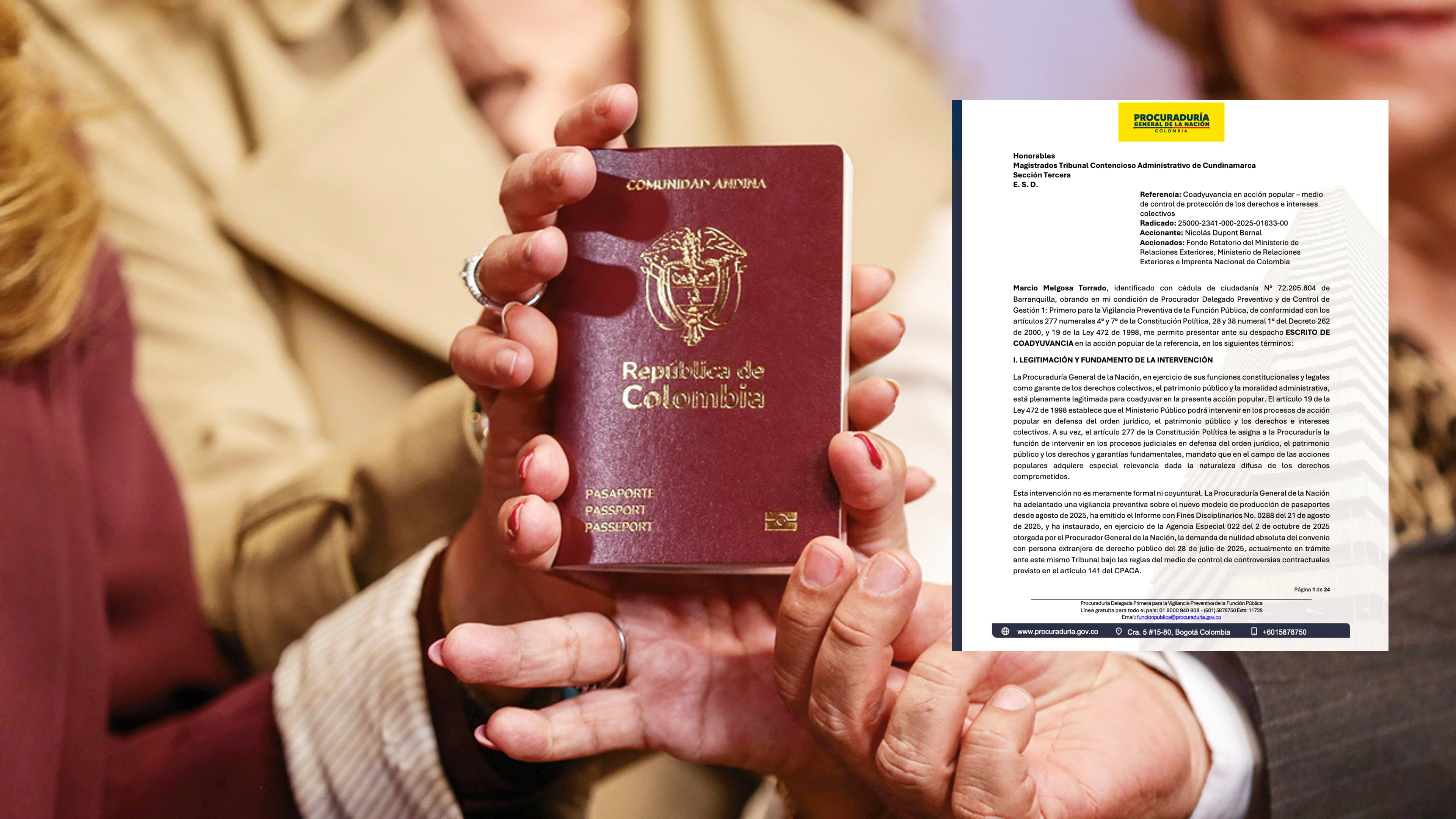 Procuraduría pide suspensión inmediata del convenio de pasaportes.