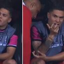 Juan Fernando Quintero en el banco de América vs. Nacional