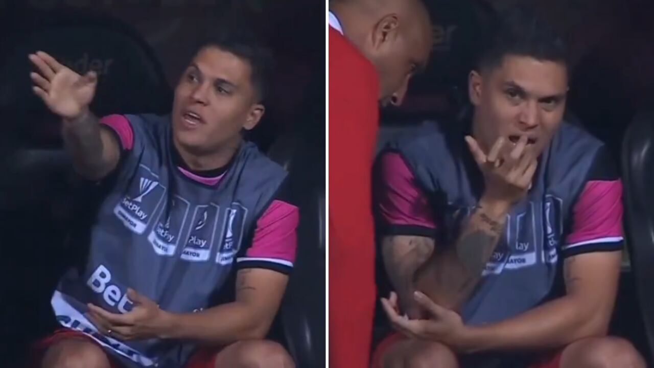 Juan Fernando Quintero en el banco de América vs. Nacional.