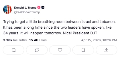 Mensaje emitido por Donald Trump en la red social Truth.