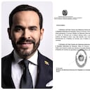 Abelardo De La Espriella, el embajador Jorge Jaller y el documento oficial del Gobierno de Venezuela.