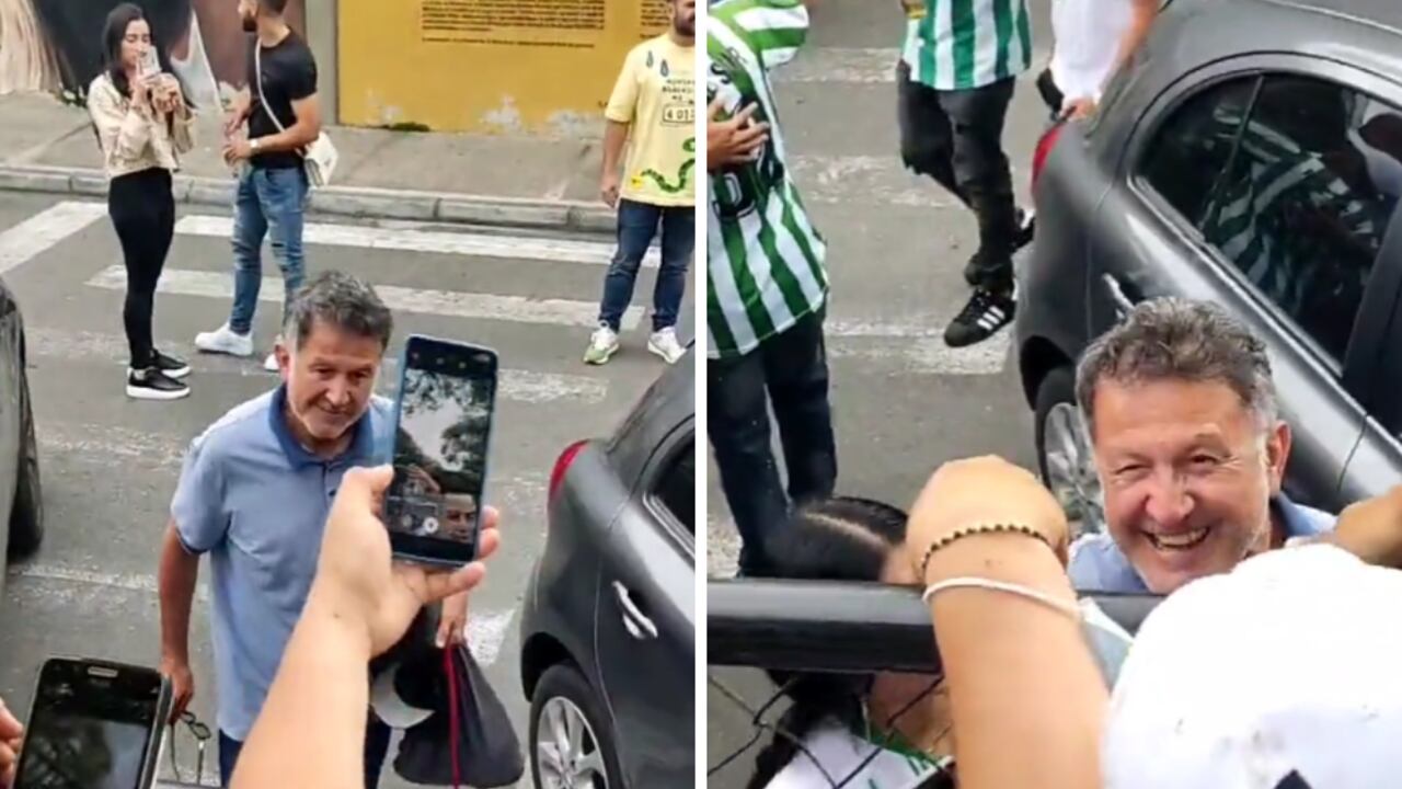 El extécnico del América fue visto a las afueras del Atanasio donde compartió con los hinchas.
