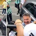 El extécnico del América fue visto a las afueras del Atanasio donde compartió con los hinchas.