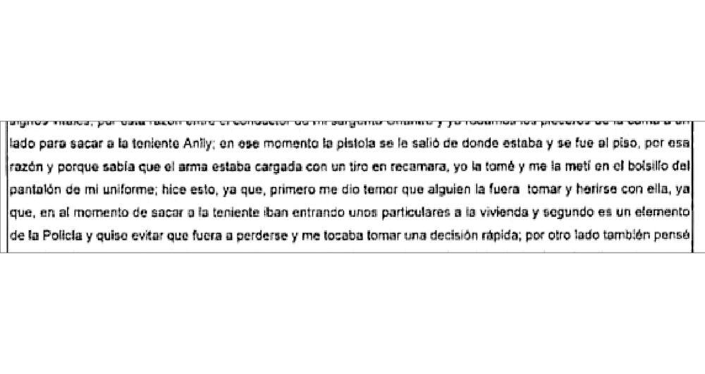 En un documento, uno de los policías reconoce que manipuló la escena y se llevó el arma de fuego con la que supuestamente se disparó la uniformada. 
