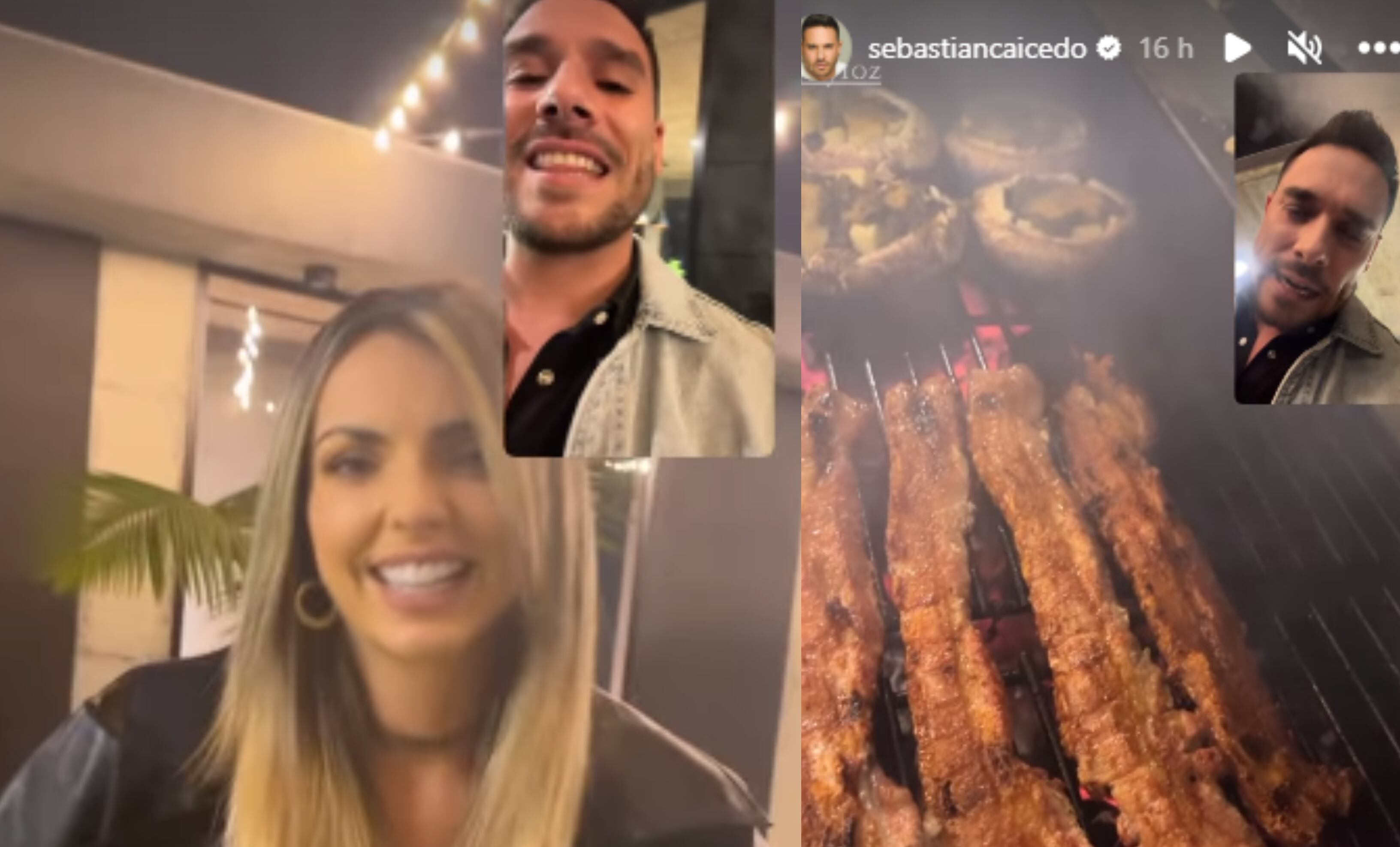 A Sebastián Caicedo y Juliana Diez se les vio bastante enamorados durante un asado.