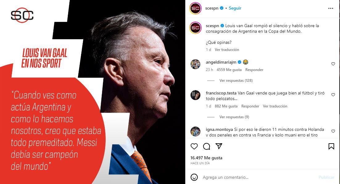 Ángel Di María le respondió a Van Gaal