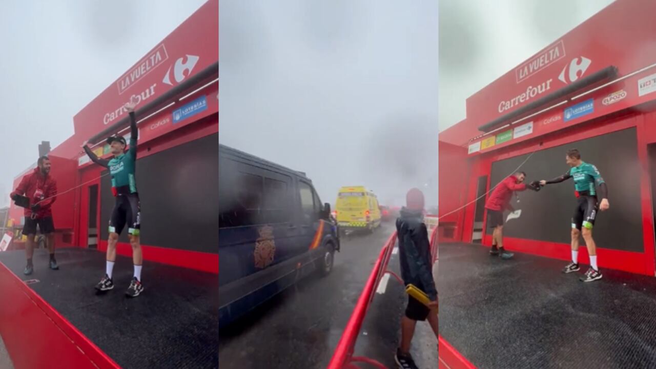 Sam Bennett, Vuelta a España 2022. Foto: Captura de pantalla Twitter Stephanie Constand (@stephconstand)