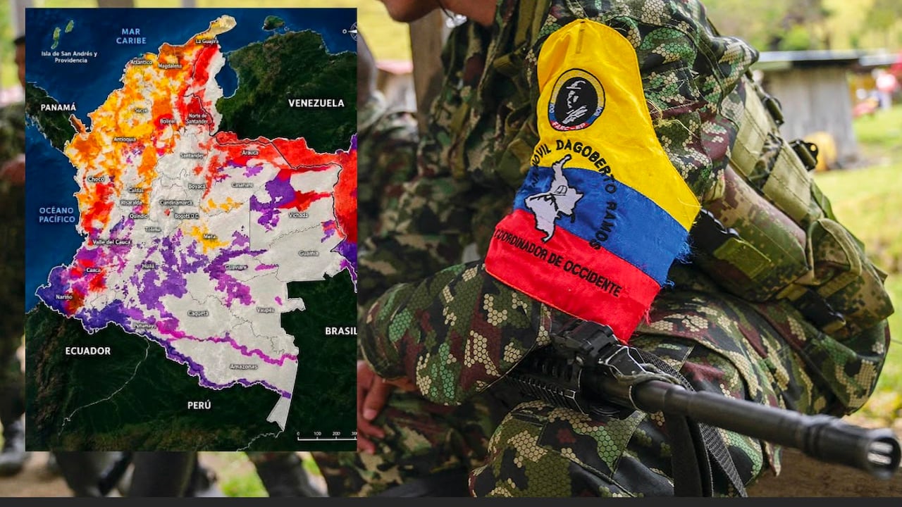 El mapa de calor de las Fuerzas Militares sobre la presencia de grupos criminales en el país.